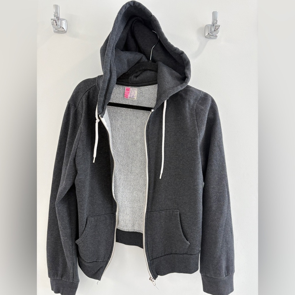 Ardene Grey Zip Up Hoodie - Large